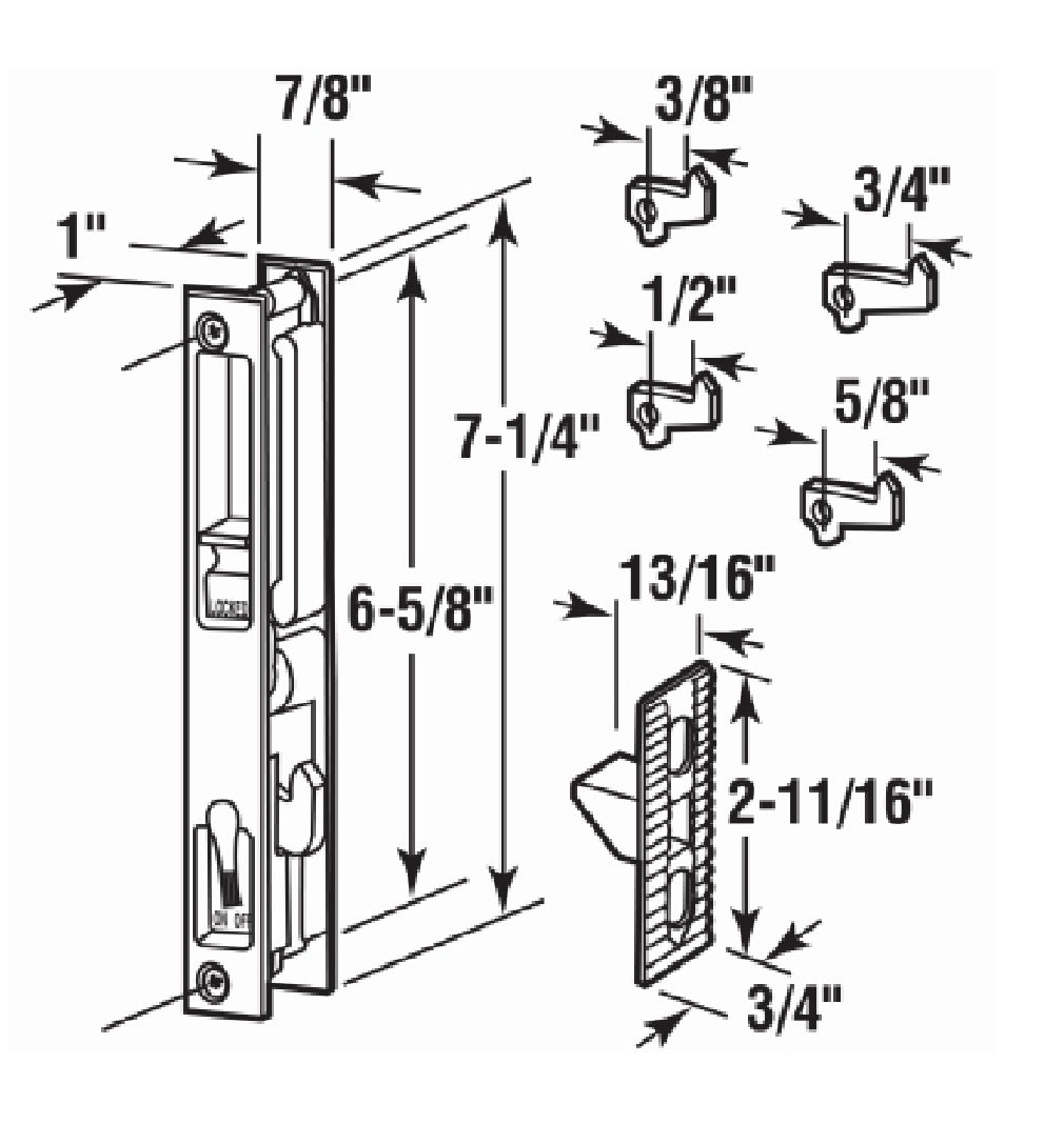 Prime Line C 1045 Patio Door Handle Set, Chrome