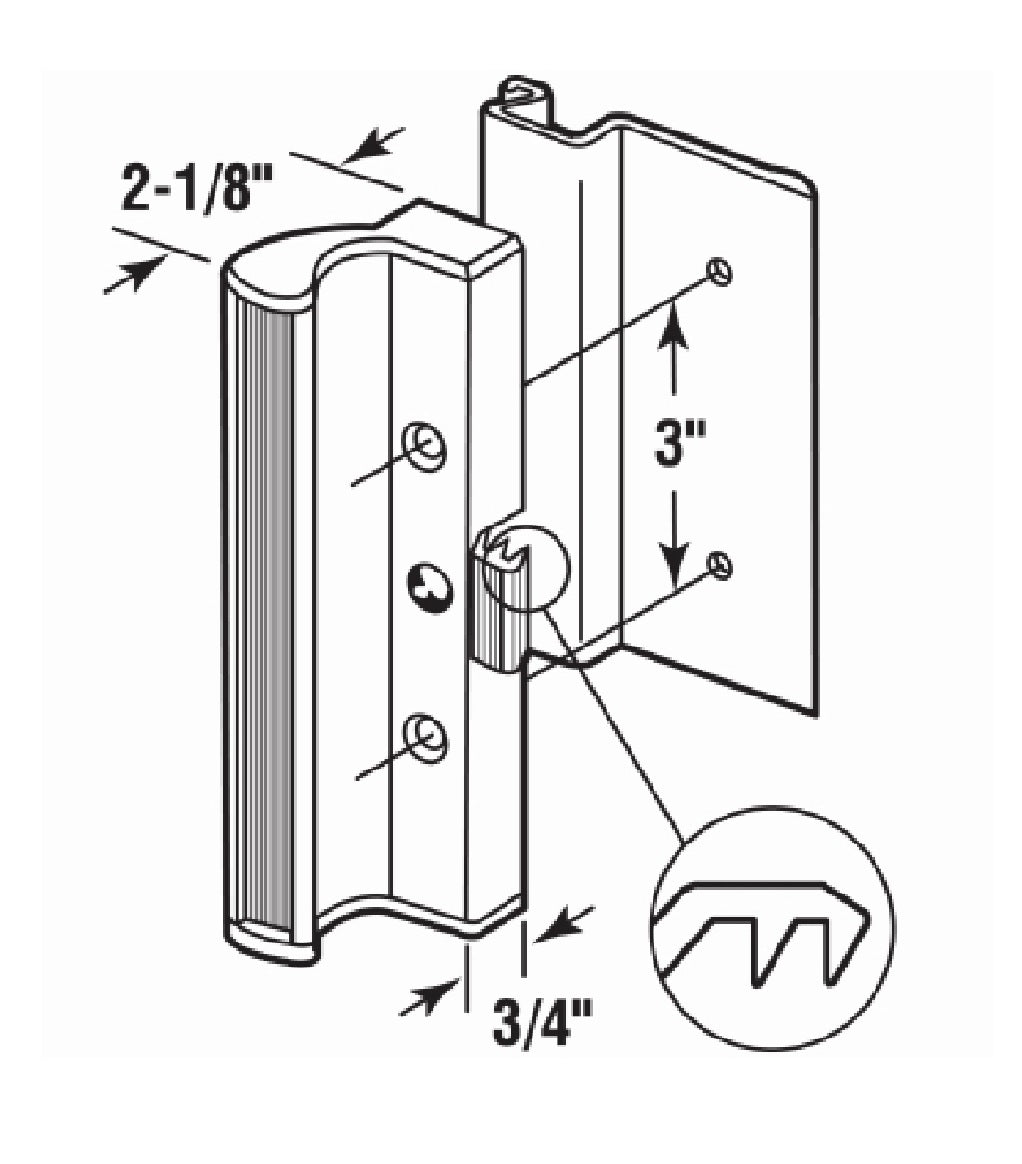 Prime Line C 1055 Patio Door Surface with Clamp Latch, Aluminum