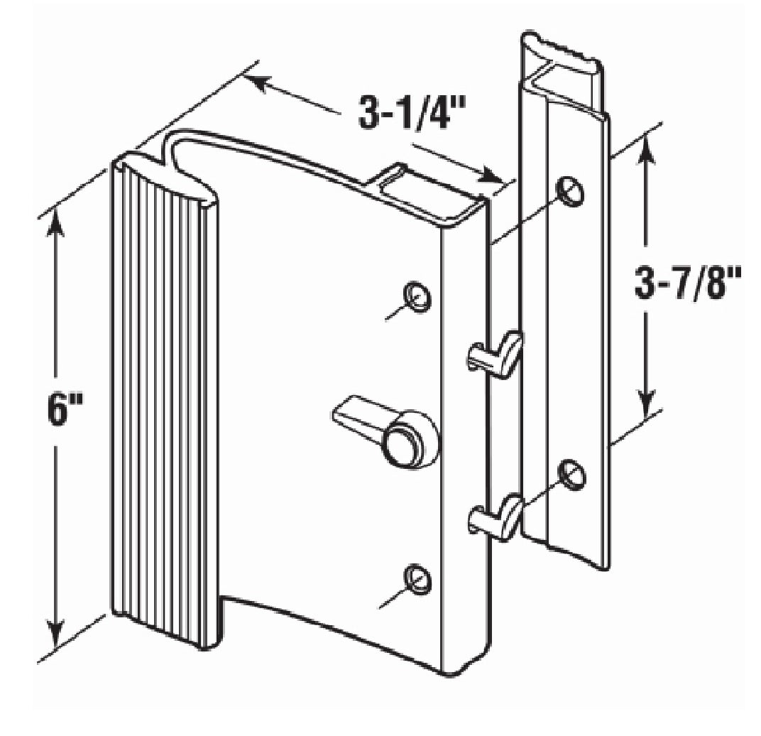 Prime Line C 1014 Patio Door Surface with Dual Hook Latch, Aluminum