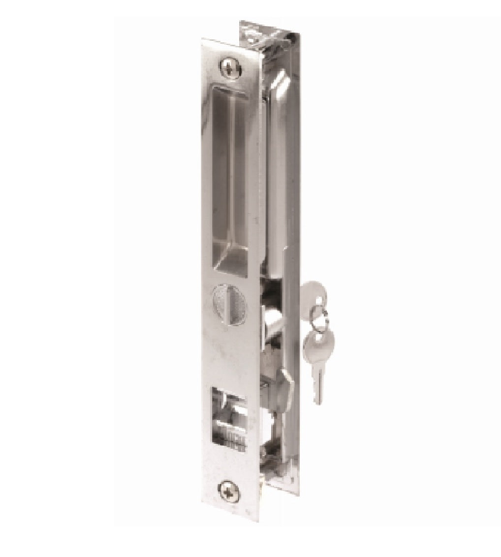 Prime-Line C 1075 Patio Keyed Sliding Door Flush Latch Handle Set, Diecast