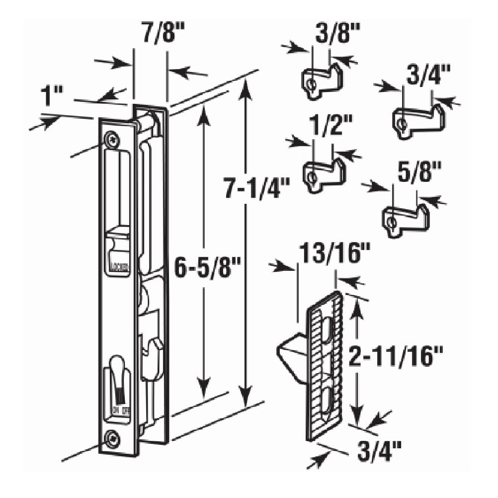 Prime Line C 1226 Sliding Door Flush Latch, White