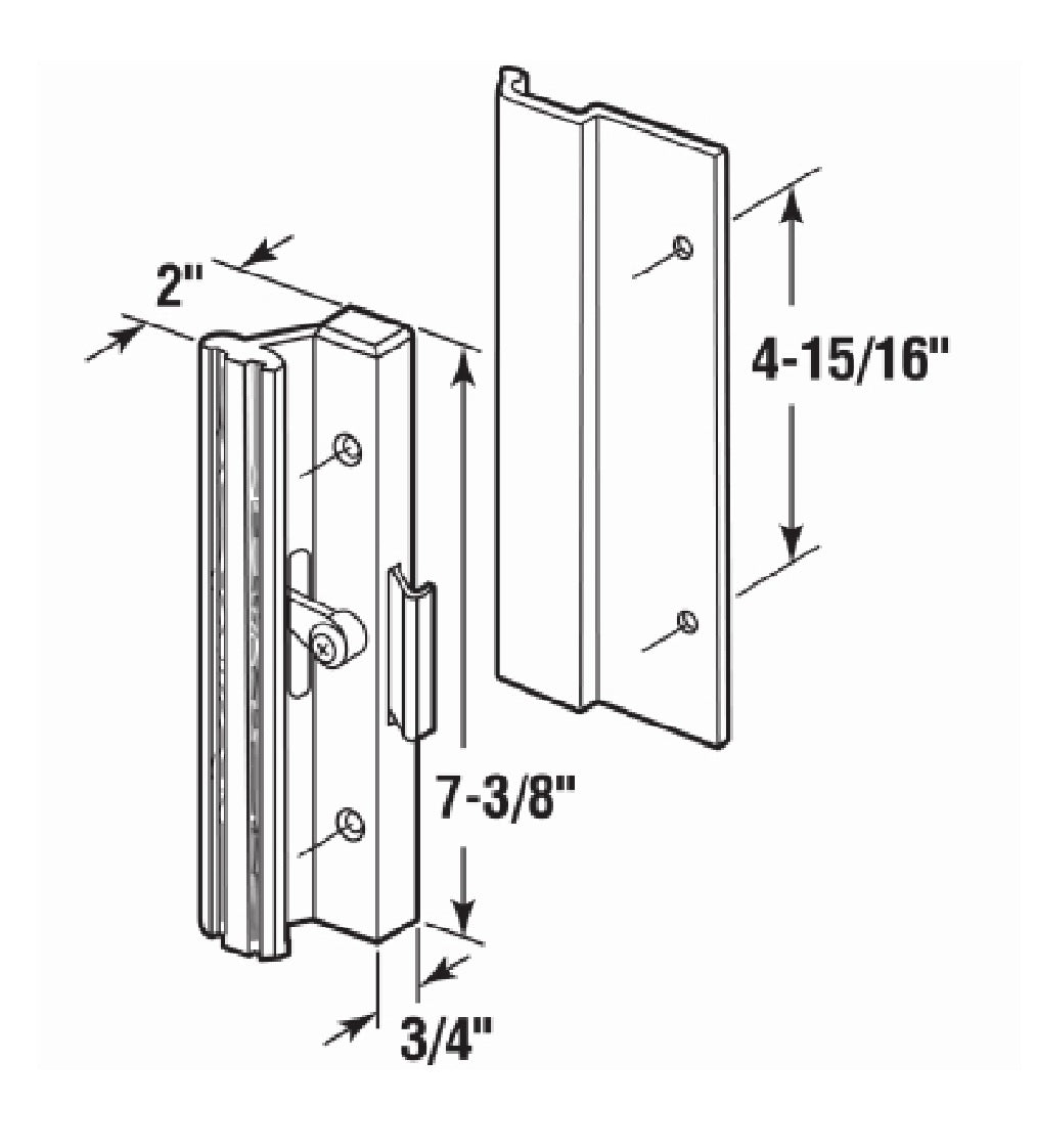 Prime Line C 1005 Sliding Patio Door Handle, Aluminum