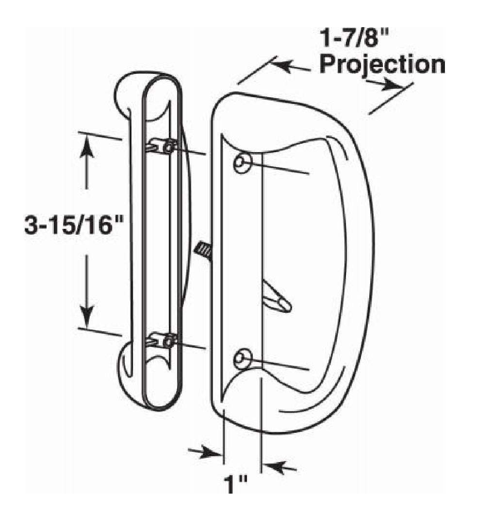 Prime-Line C 1176 Sliding Patio Door Handle Set, White