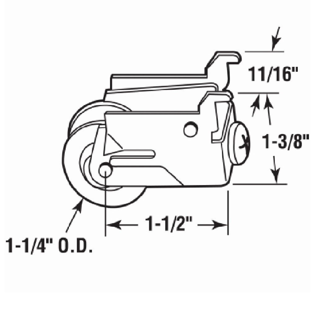 Prime Line D 1522 Adjustable Sliding Glass Door Roller Assembly, 1-1/4 Inch