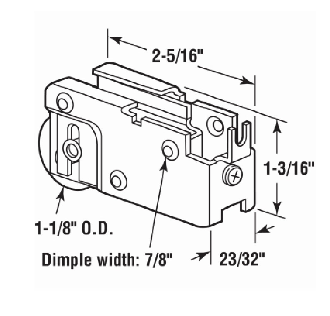 Prime-Line D 1527 C-Tab Patio Door Roller Assembly, Steel