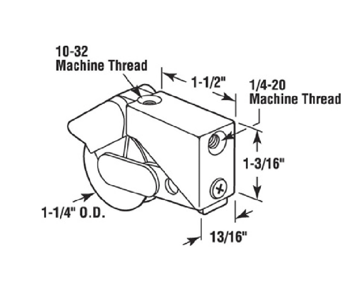Prime-Line D 1532 Patio Door Roller Assembly, Steel