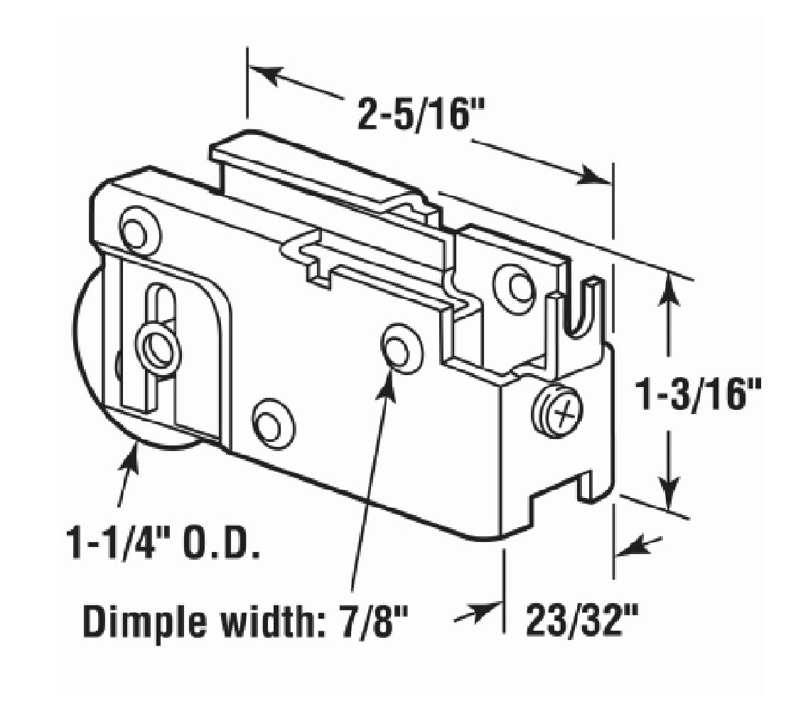 Prime Line D 1526 Sliding Glass Door Roller Assembly, Steel
