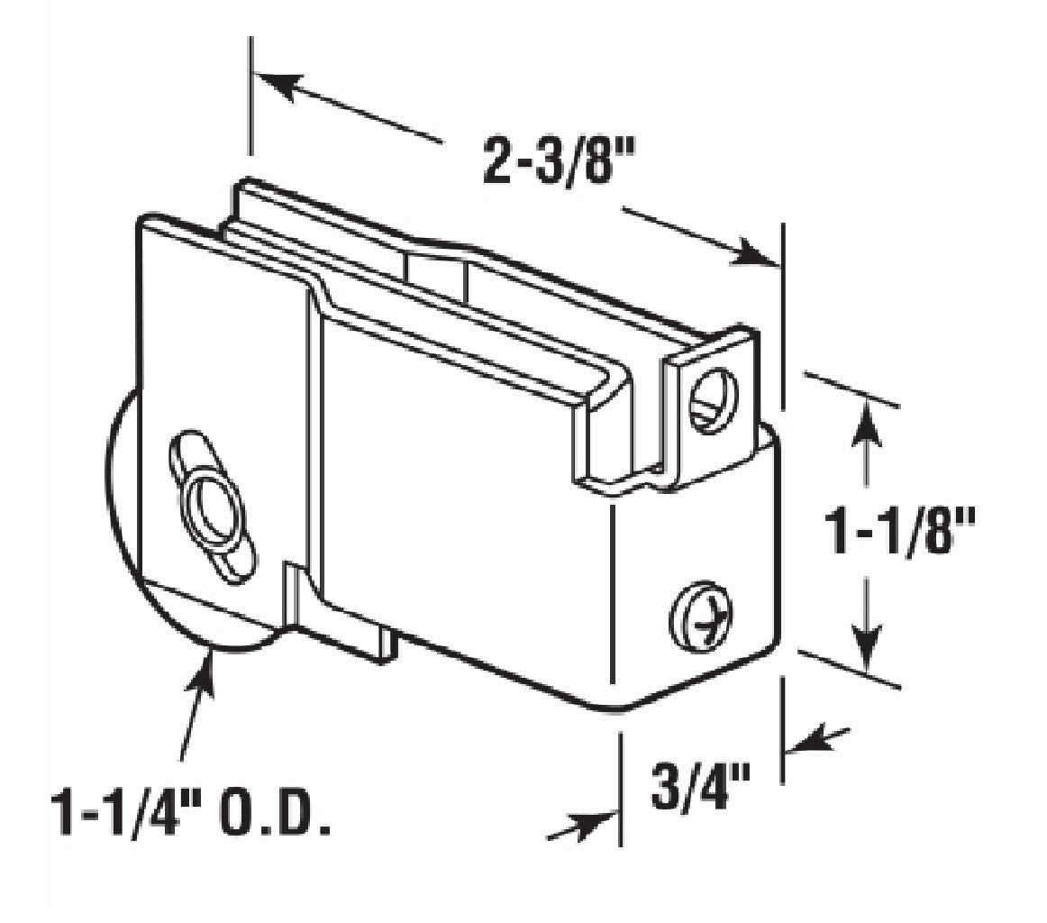 Prime Line D 1515 Sliding Glass Door Roller Assembly, 1-1/4 Inch