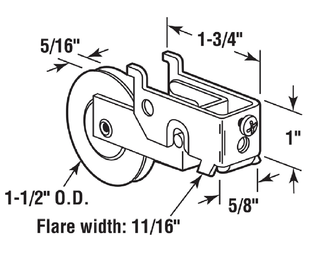 Prime Line D 1683 Sliding Glass Door Roller Assembly, Plastic/Steel