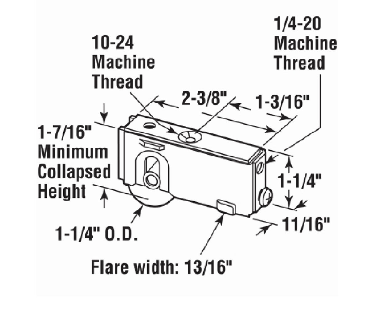 Prime Line D 1541 Sliding Glass Door Roller Assembly, 1-1/4 Inch