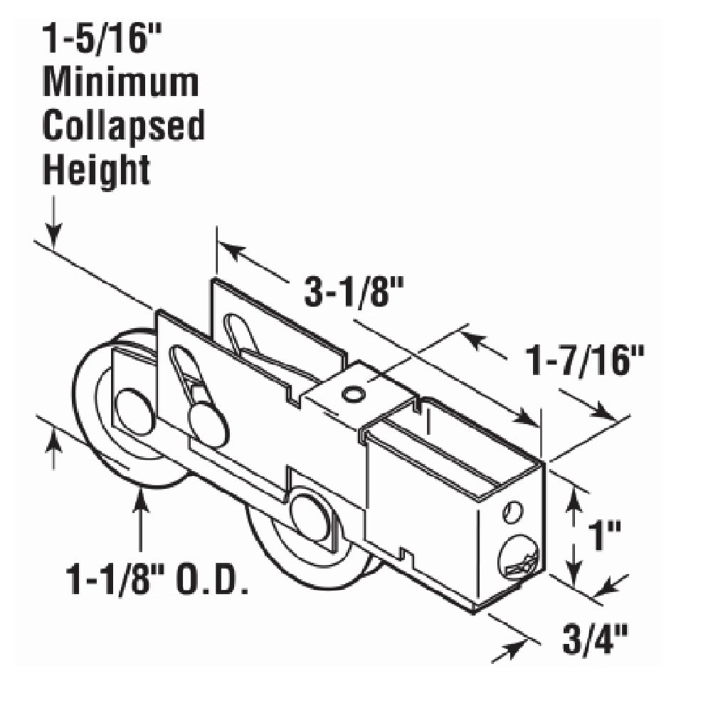 Prime Line D 1791 Steel Ball Bearing Tandem Roller Assembly, 1-1/8 Inch