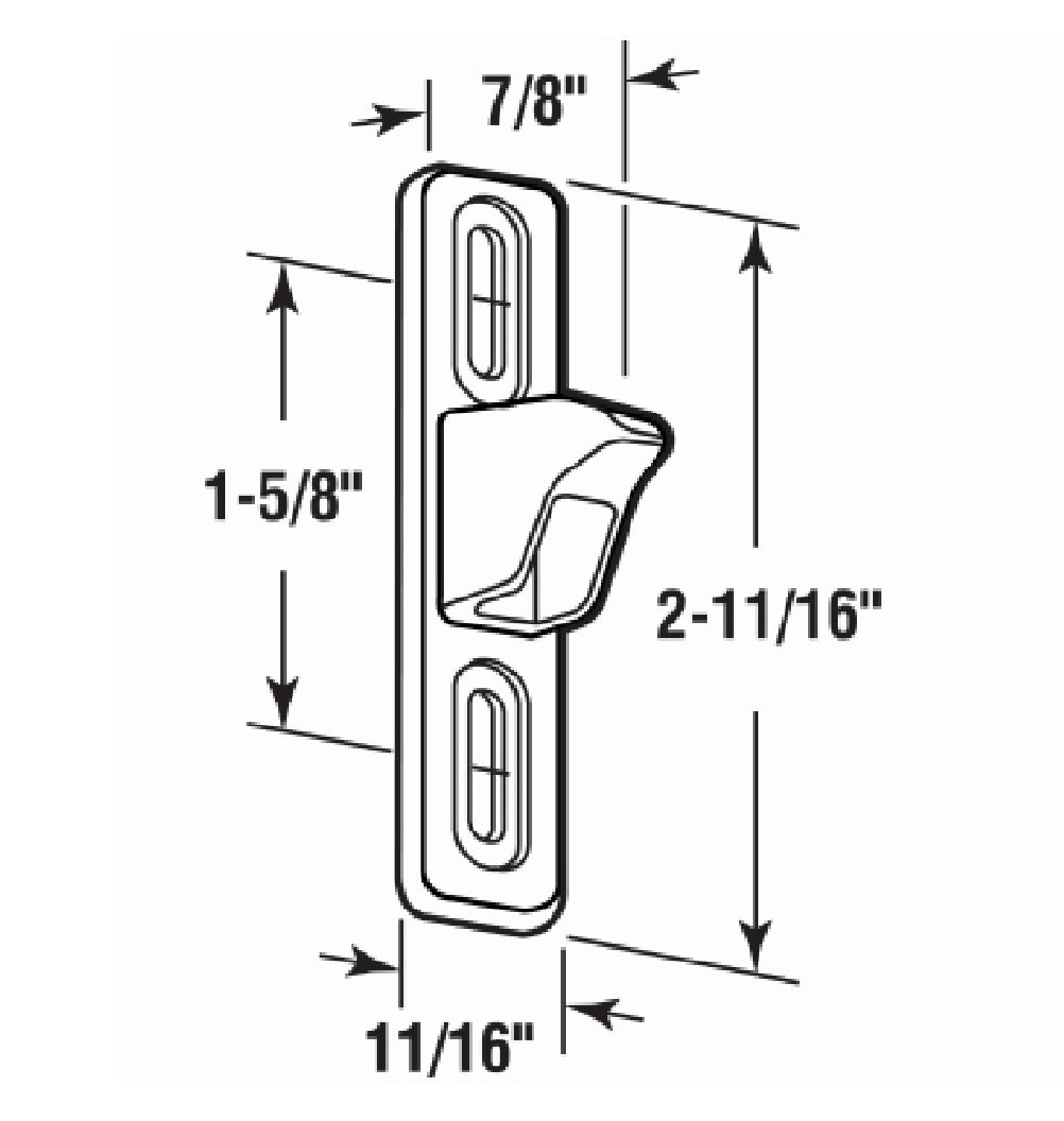 Prime-Line E 2040 Sliding Door Keeper, Chrome