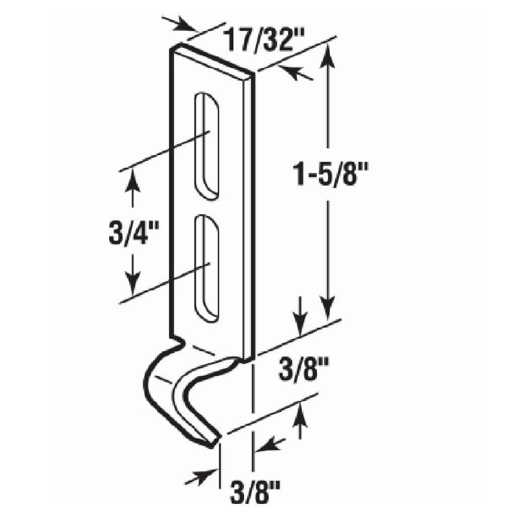 Prime Line E 2054 Sliding Door Keeper, Steel