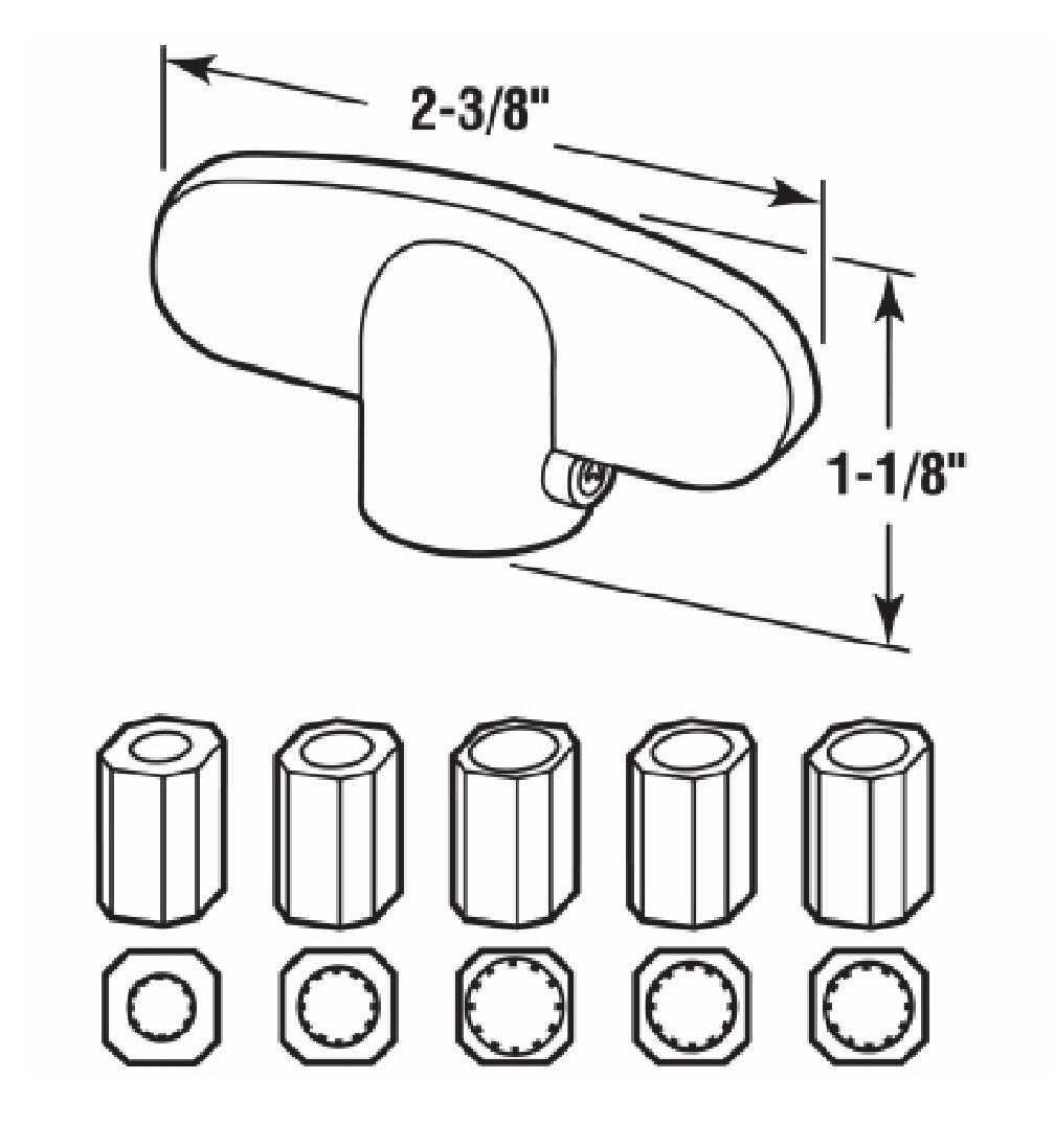 Prime-Line H 3885 Casement Universal Tee Handles, Aluminum