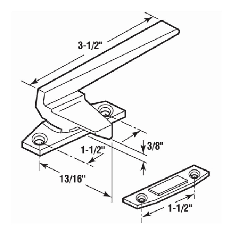 Prime-Line H 3599 Right-Handed Casement Locking Handle, Bronze