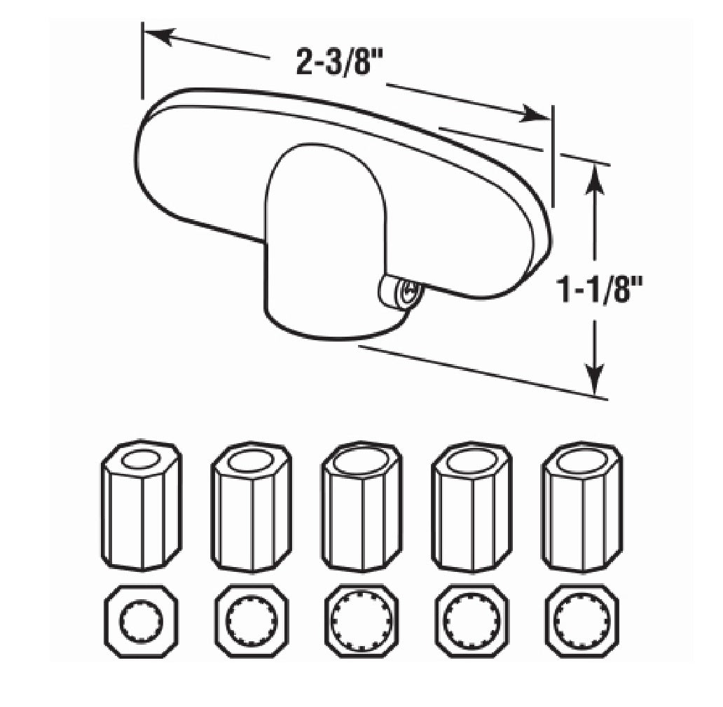 Prime-Line H 3896 Universal Tee-Crank Casement Window Handle, Champagne