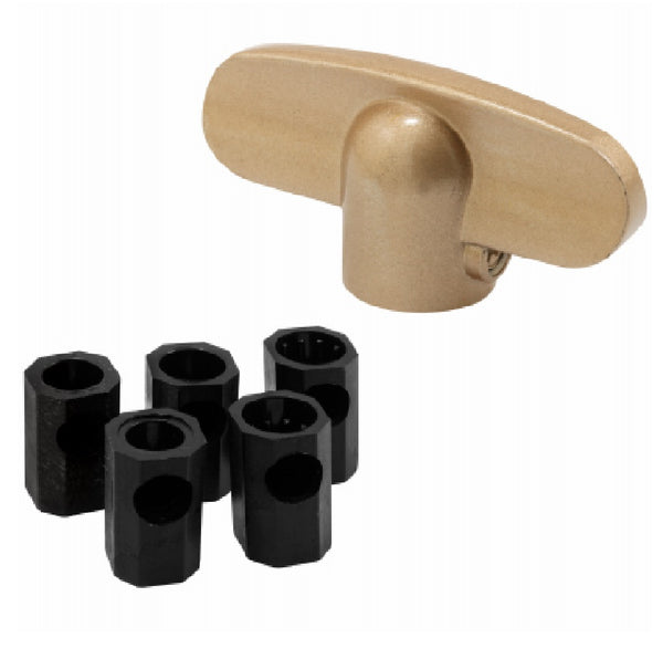 Prime-Line H 3896 Universal Tee-Crank Casement Window Handle, Champagne