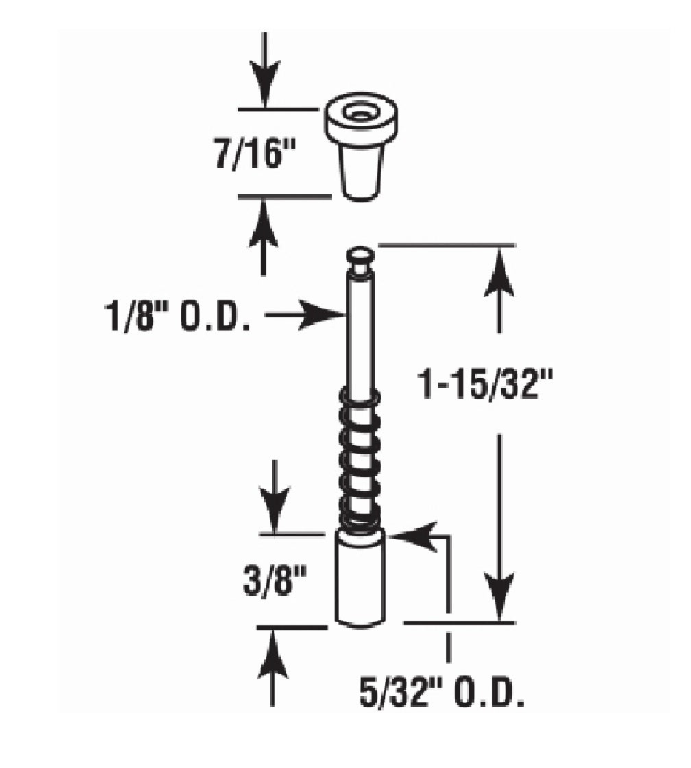 Prime-Line L 5843 Window Screen Plunger Latch, Aluminum and Plastic