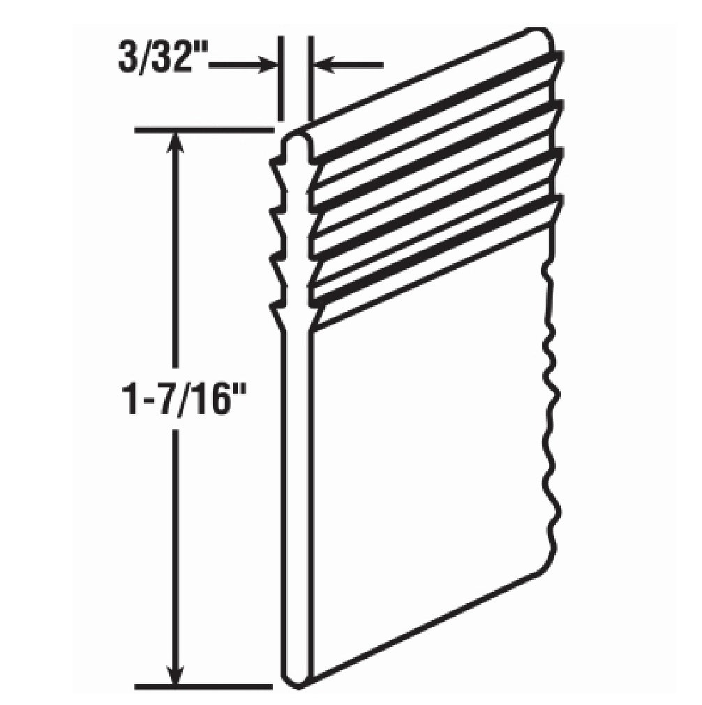 Prime-Line M 6092 Shower Door Bottom Sweep, Vinyl, 3/32 Inch x 36 Inch