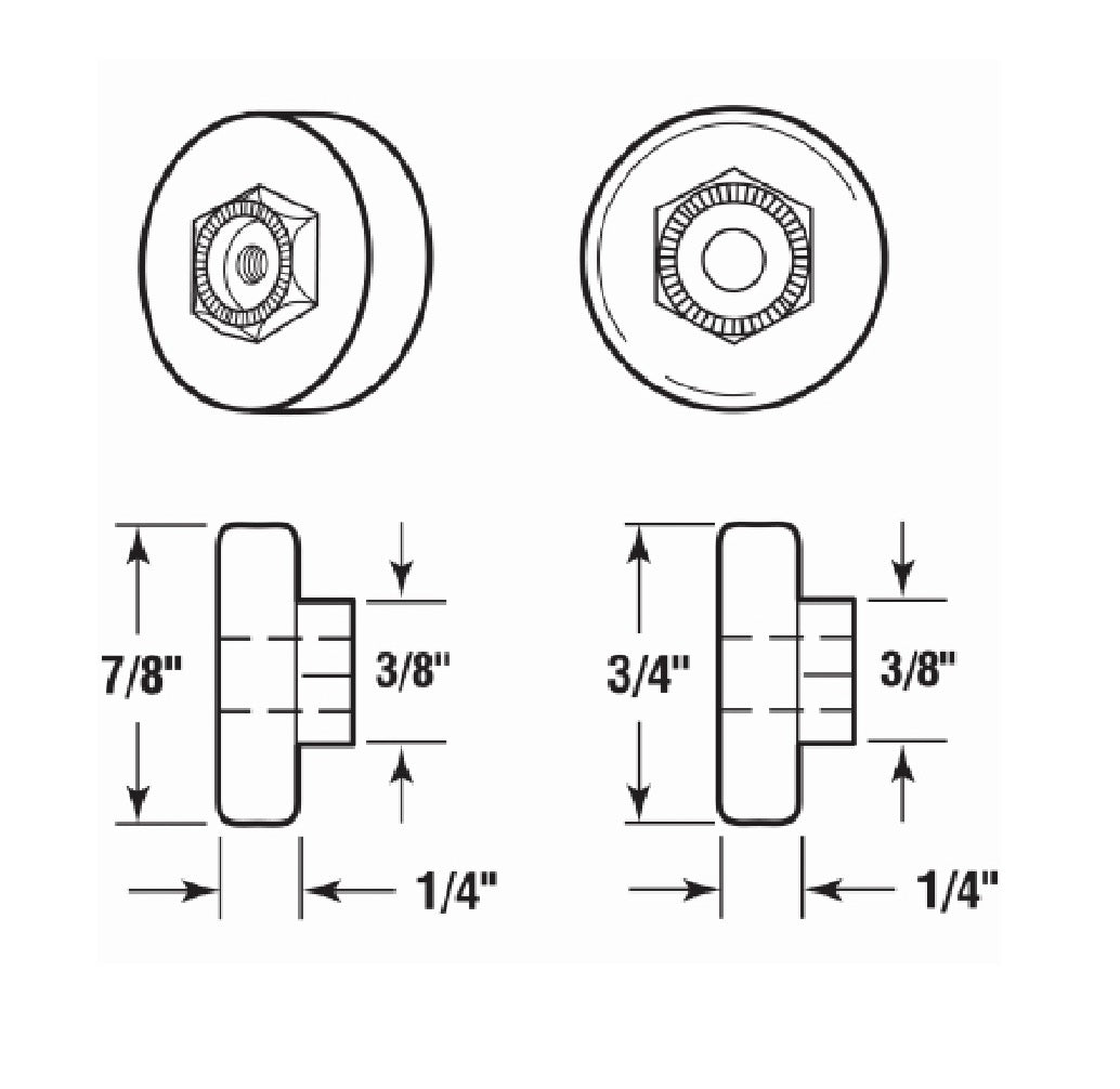 Prime-Line M 6202 Shower Door Roller, 7/8 Inch and 3/4 Inch