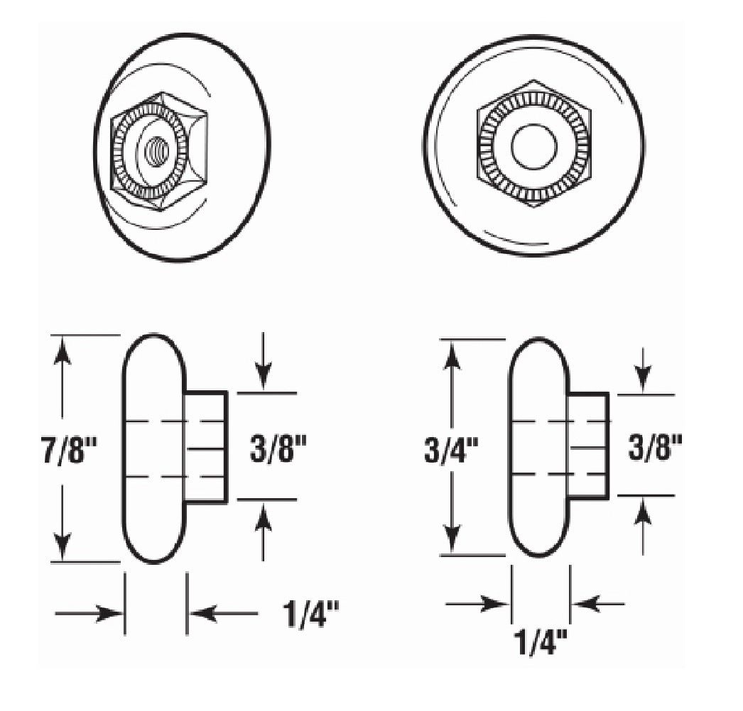 Prime-Line M 6201 Tub Enclosure Shower Door Rollers, Plastic