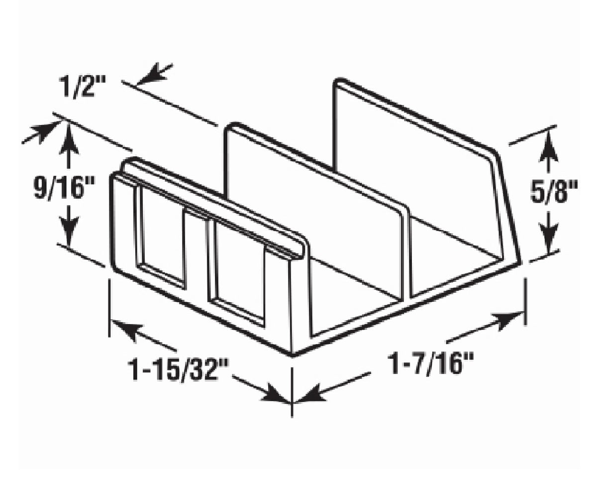 Prime Line M 6059 Tub & Shower Enclosure Bottom Guide, Plastic