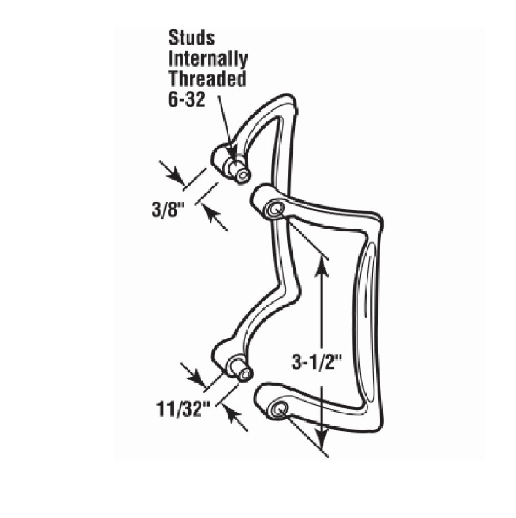 Prime-Line M 6029 Universal Shower Door Handle Set, Chrome