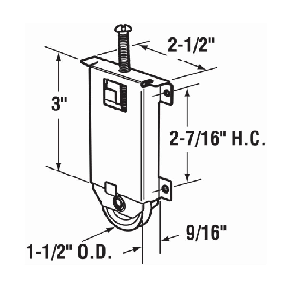 Prime-Line N 6630 Adjustable Mirror Door Roller Assembly, Steel