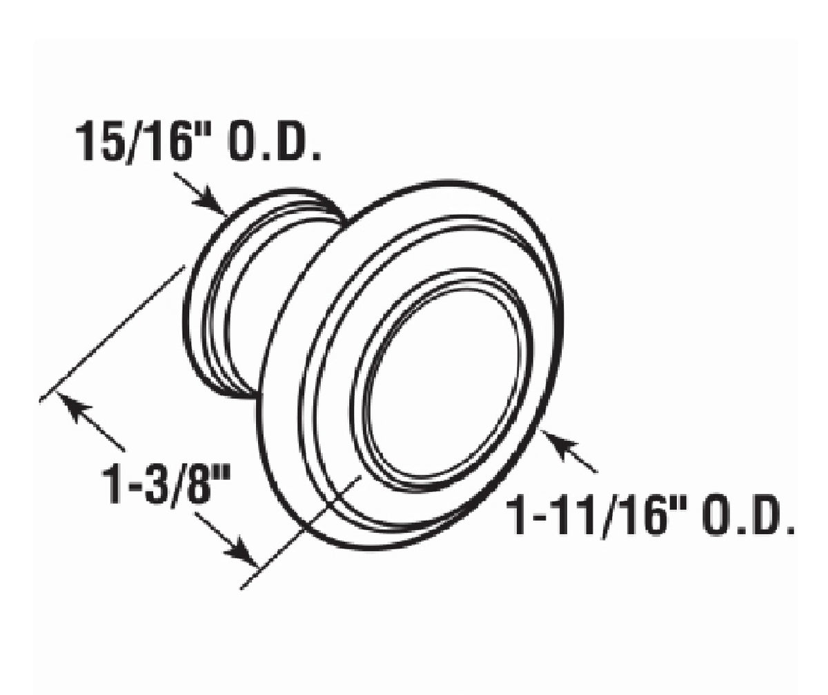 Prime-Line N 7370 Bi-Fold Door Pull Knob, Diecast, Antique Brass