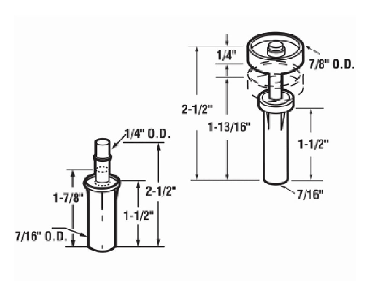 Prime-Line N 7265 Bi-Fold Top Pivot and Guide Wheel, Steel & Plastic