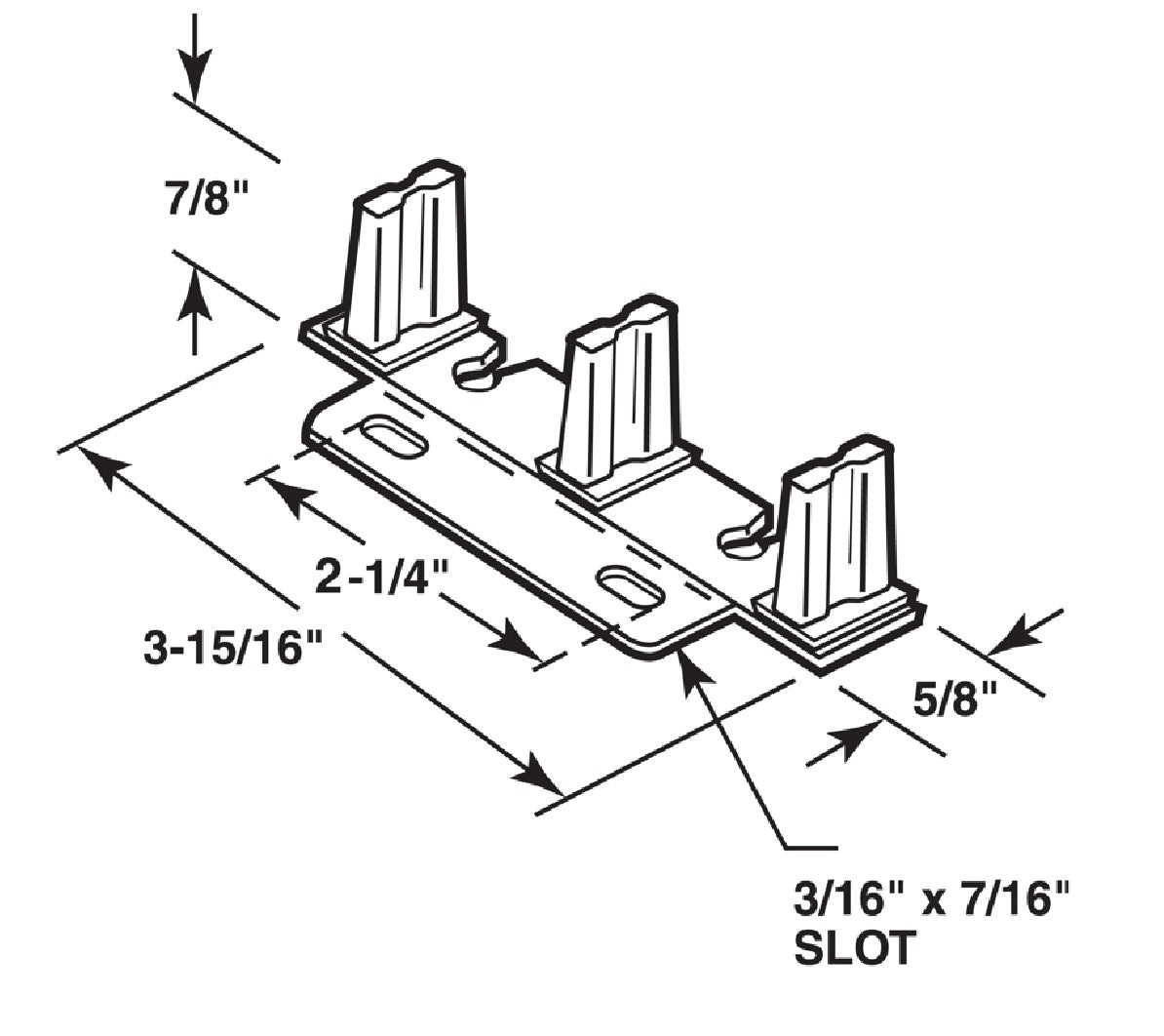 Prime Line N 6796 By-Pass Door Guide, Steel