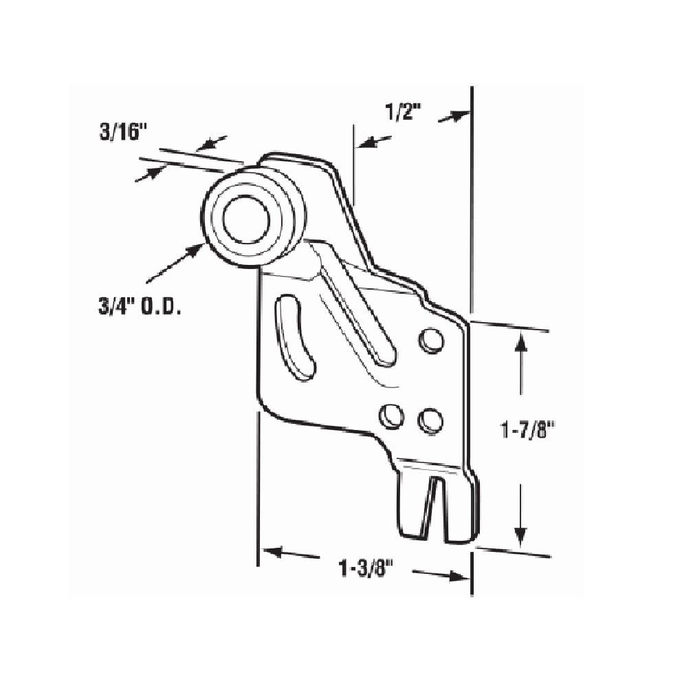 Prime-Line N 6627 Closet Door Roller, 1/2 Inch