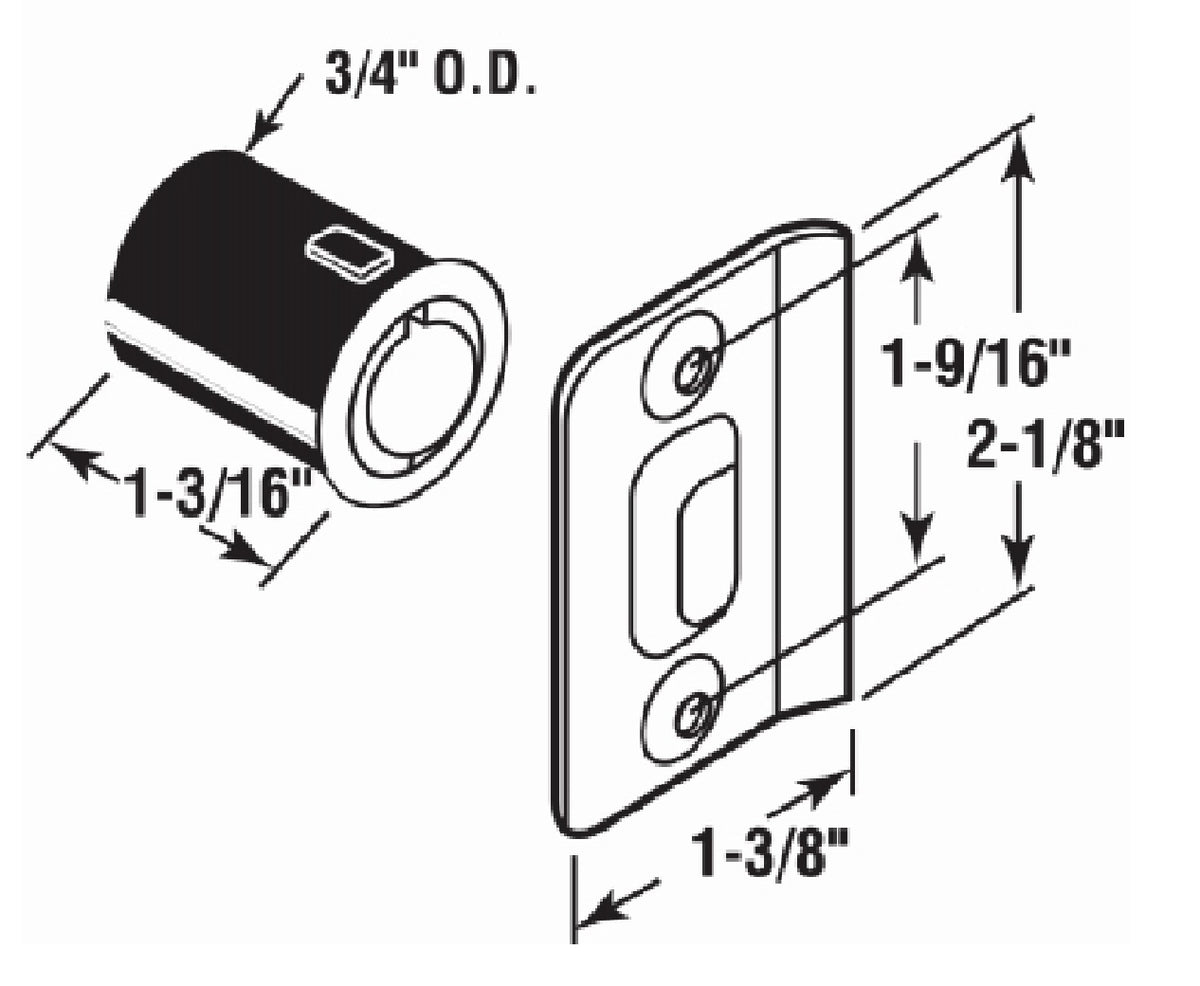Prime Line N 7334 Drive-in Ball Catch with Strike, Satin Nickel