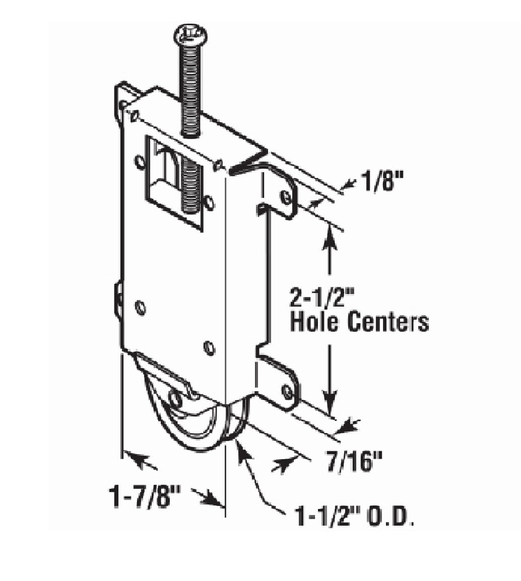 Prime-Line N 6870 Mirror Door Roll Assembly, Steel