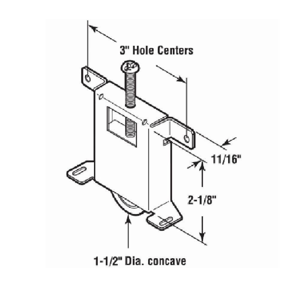 Prime-Line N 6861 Mirror Door Roller Assembly, Steel