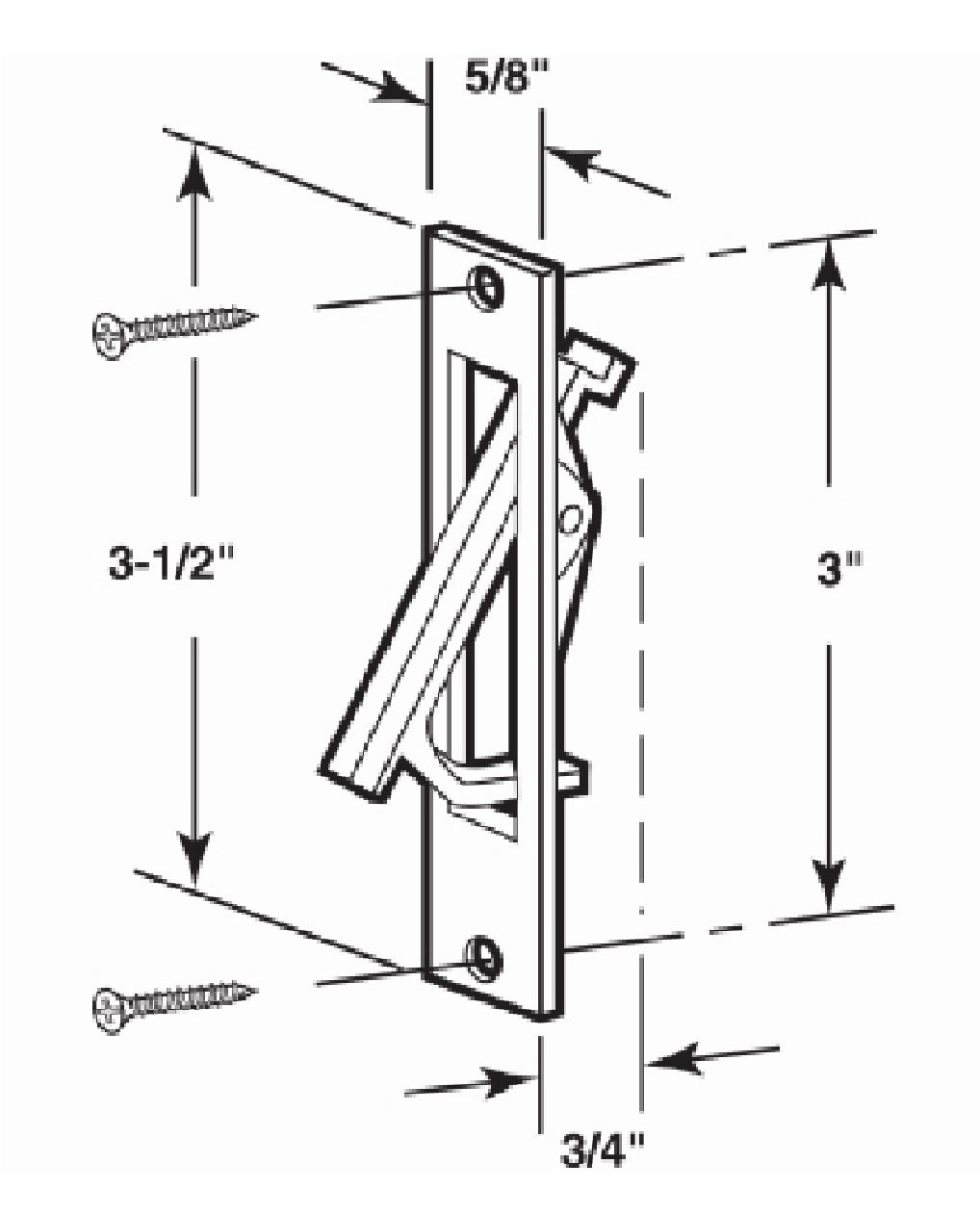 Prime Line N 6768 Pocket Door Flush Edge Pull, Polished Brass