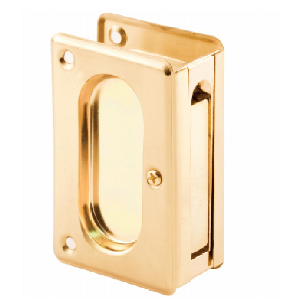 Prime-Line N 7361 Pocket Door Passage Pull, Polished Brass