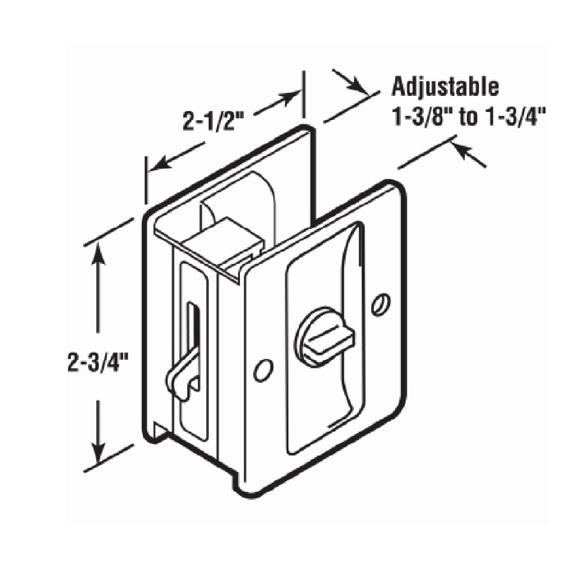 Prime-Line N 6774 Pocket Door Privacy Lock and Pull, Antique Brass