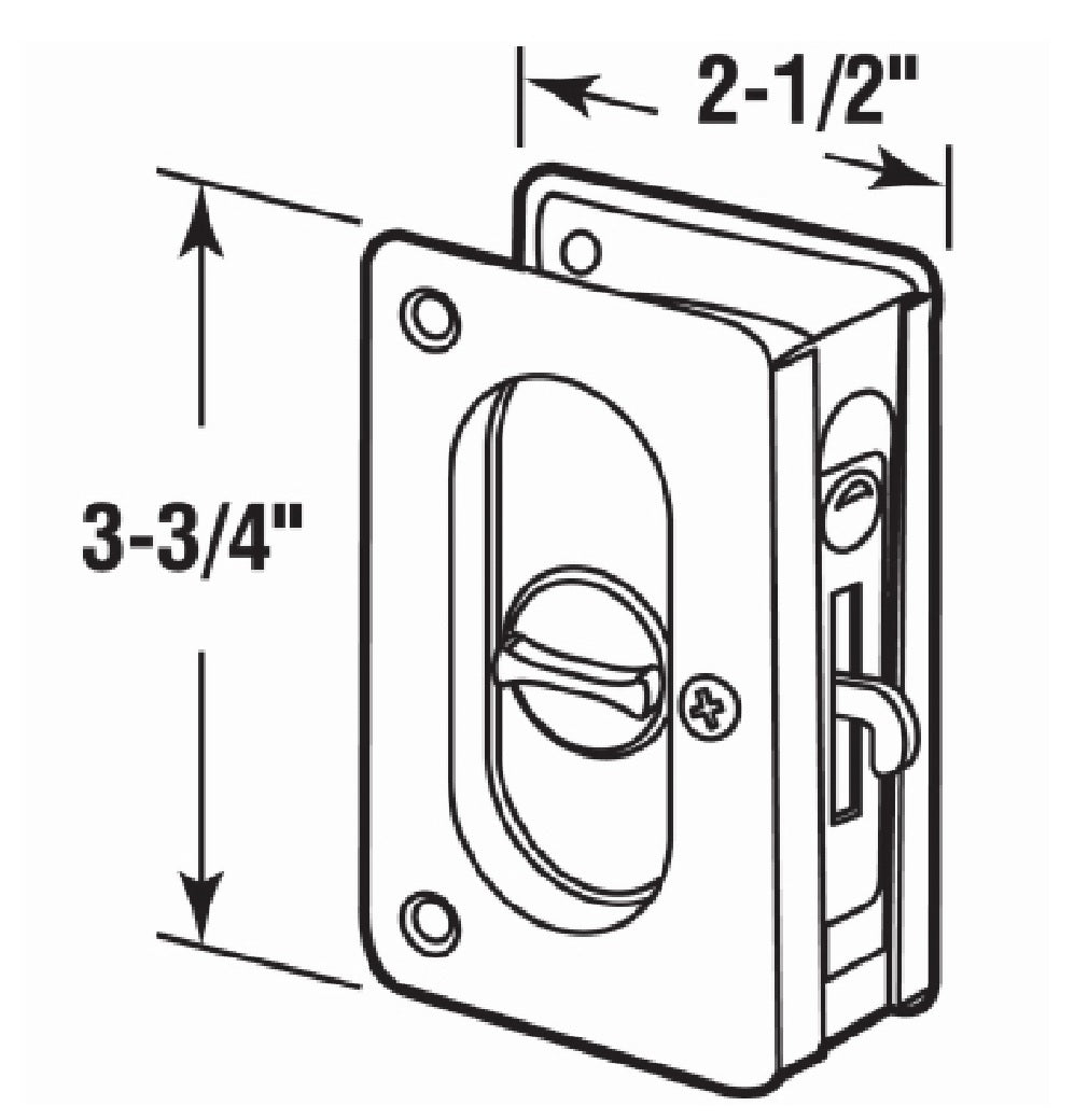 Prime Line N 7368 Pocket Door Privacy Lock and Pull, Bronze