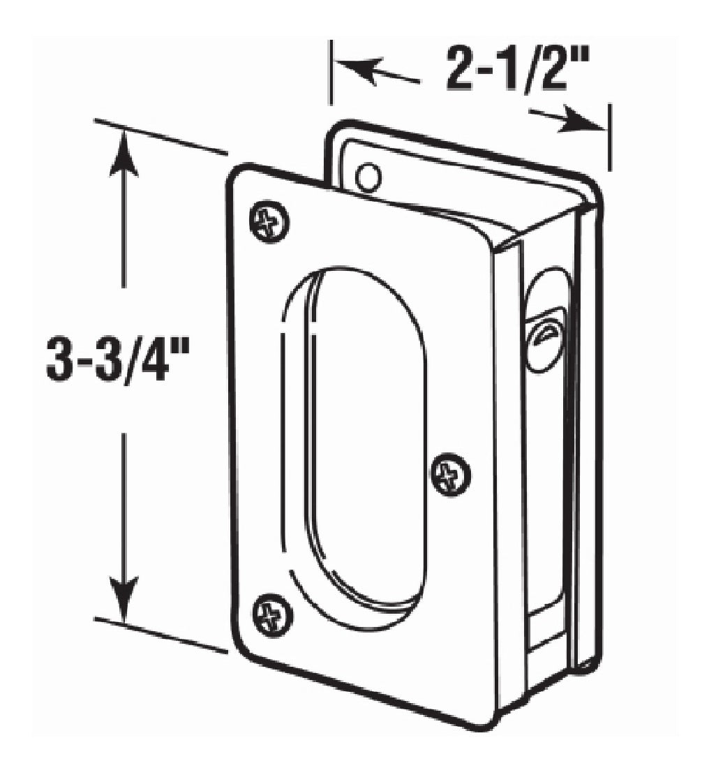 Prime Line N 7363 Pocket Door Pull, Satin Nickel