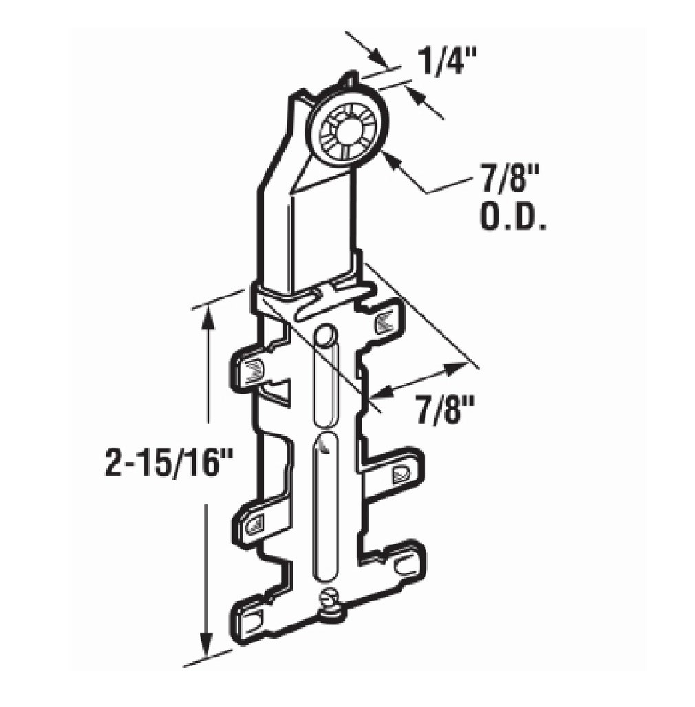 Prime-Line N 6602 Round Edge Nylon Wheel Top Mount Closet Door Roller, 7/8 Inch