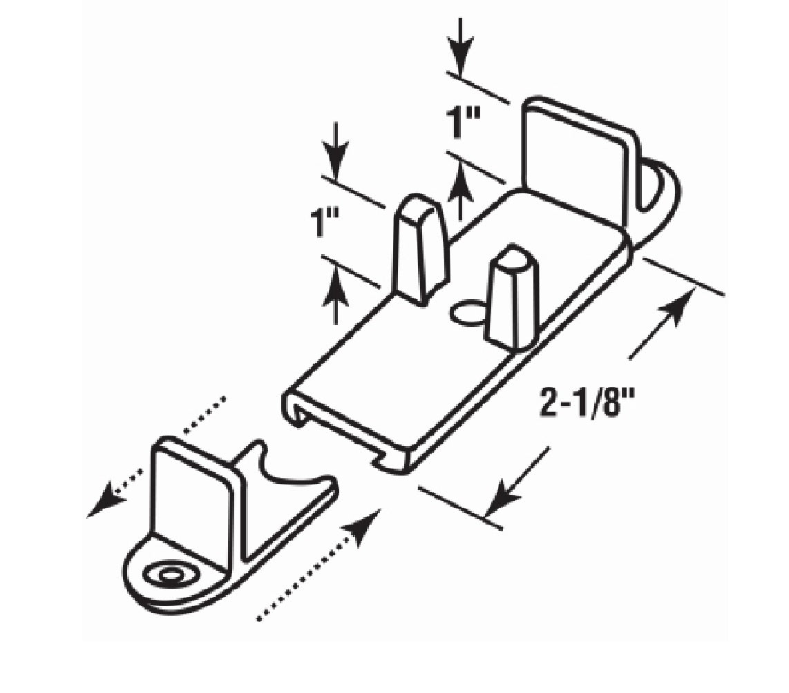 Prime Line N 7316 Sliding Closet Door Floor Guide, 1 Inch