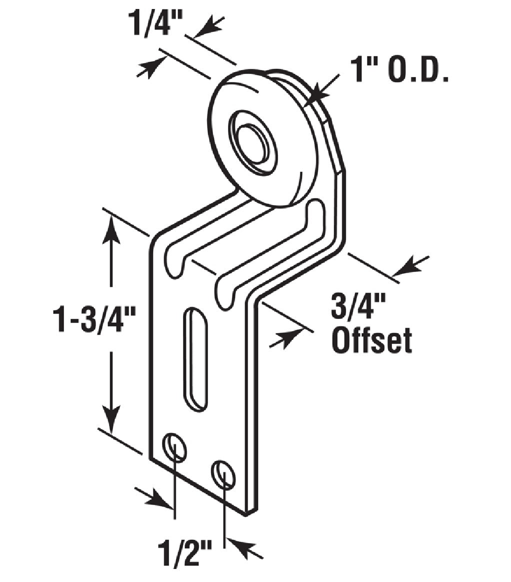 Prime Line N 6513 Wardrobe Door Back Roller Assembly, Nylon/Steel