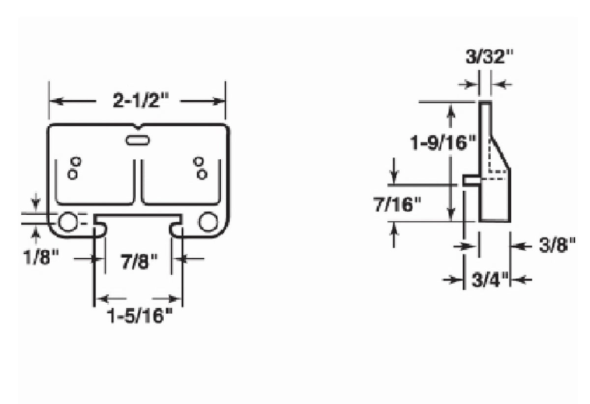 Prime Line R 7128 Drawer Track Guide Kit, White