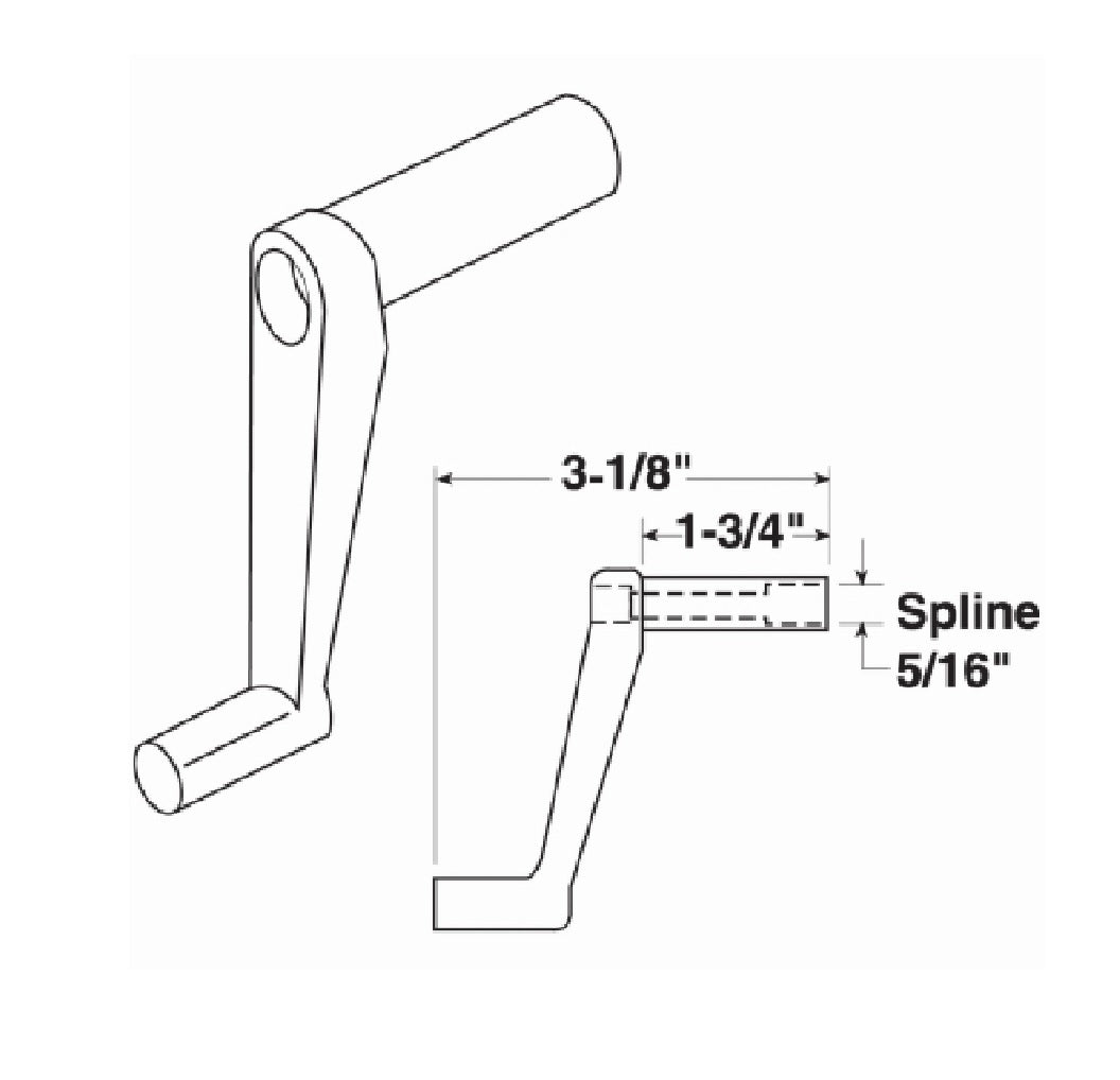 Prime-Line R 7226 Diecast Window Handle, Diecast, 5/16 Inch