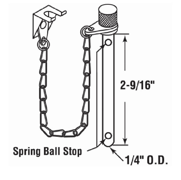 Prime-Line S 4066 Sliding Patio Door Pin Lock with Retaining Ball, Ste ...