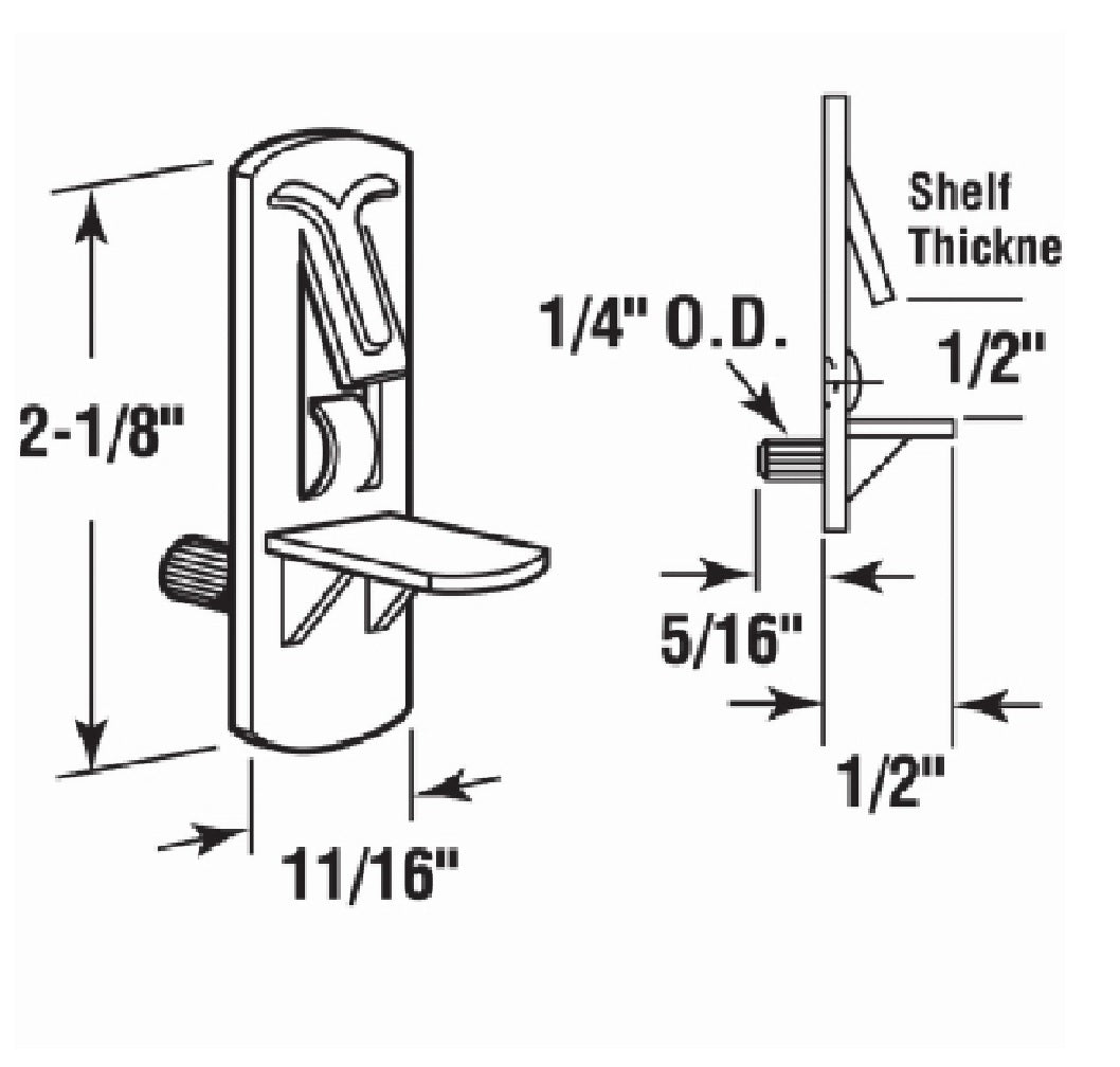 Prime Line U 11299 Self-Locking Shelf Support Pegs, Plastic