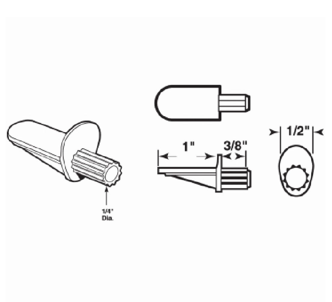 Prime-Line U 9256 Shelf Support Peg, Clear