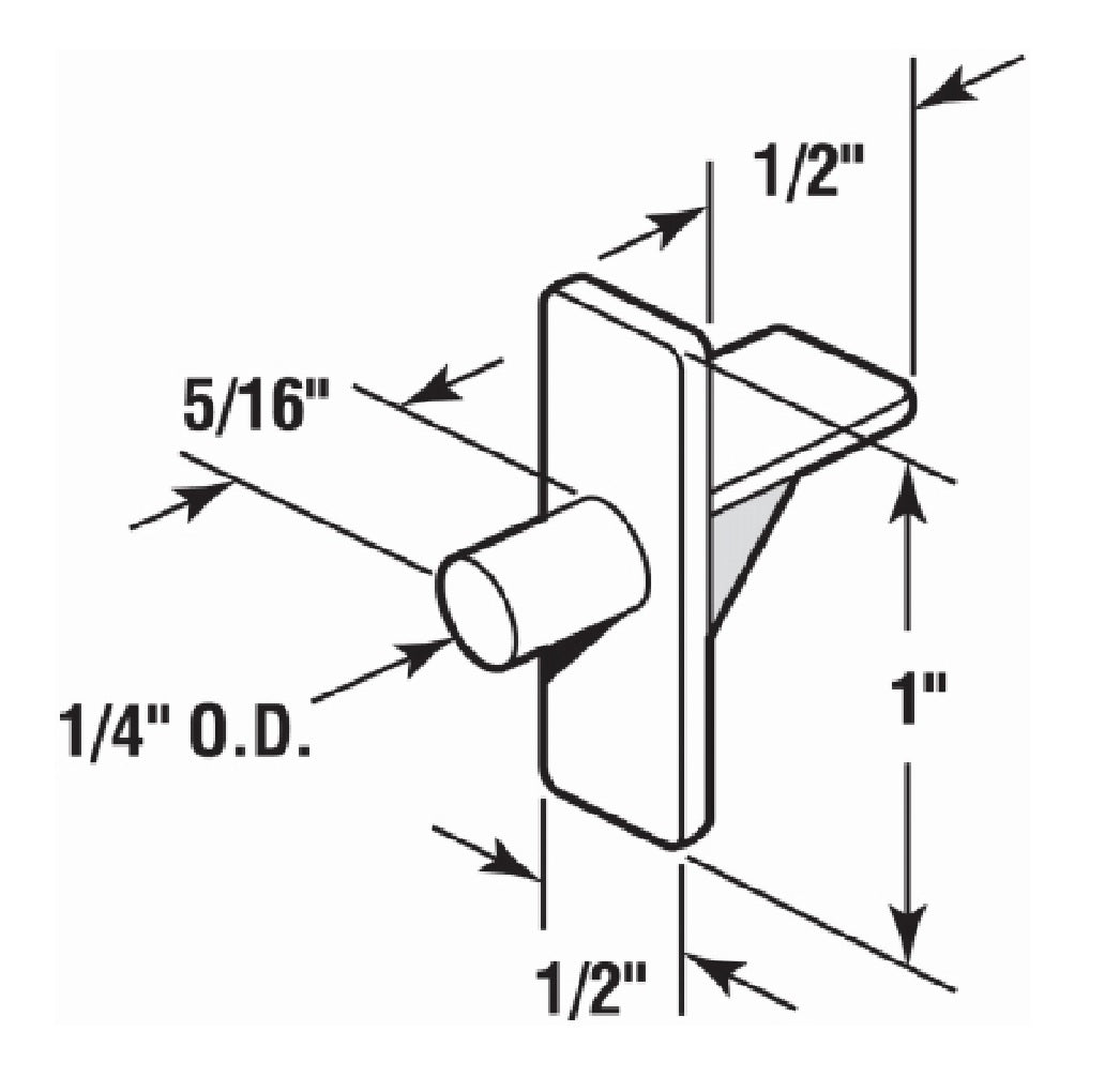 Prime-Line U 10177 Shelf Support Pegs, Almond, 1/4 Inch