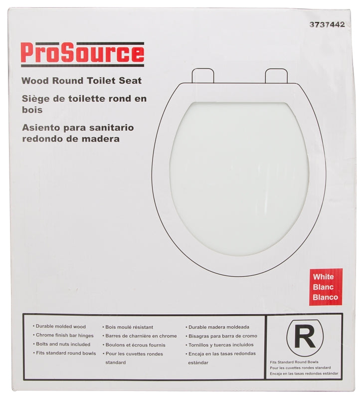 ProSource T-17WMC Round Toilet Seat, White